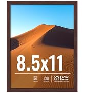LaVie Home 8.5x11 Picture Frame for Wall Display, 8.5x11 Brown Picture Frame with HD Plexiglas, 8...