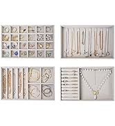 ProCase Set of 4 Stackable Jewelry Organizer Trays for Drawers, Jewelry Drawer Inserts Container ...
