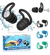Swimming Ear Plugs Waterproof Earplugs - 3 Pairs Silicone Swim Ear Plugs for Adult Kids, Water Sp...