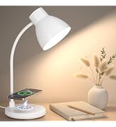 Vicsoon Desk Lamp for Home Office - LED Desk Lamp with Wireless Charger, 3 Color Modes Dimmable E...