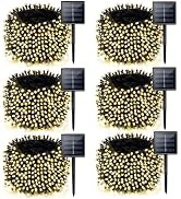 6 Pack Solar Chrismas Lights Outdoor, 285 FT Total 720 LED Solar String Lights for Outside with 8...