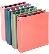 3 Ring Binder 1.5 inch Binder, 1 ½ Inch Round Ring Binders, Colored Binders for School Supplies, ...