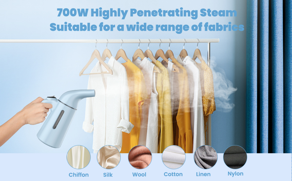 This steamer for clothes can steam all fabrics—clothes, linens, dolls—to be wrinkle-free instantly!