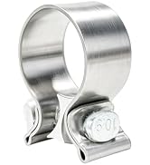 YSFER 1.8 Inch Exhaust Clamp, Stainless Steel Narrow Band Muffler Clamp Replacement, Heavy Duty B...