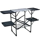 GCI OUTDOOR Slim-Fold Cook Station | Portable Folding Kitchen Table with a Heat Resistant Tableto...