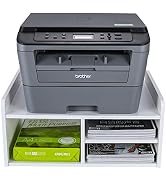 PAG Desktop Printer Stand with Storage, Paper Storage Holder Rack for Desk, Wooden Printer Organi...