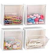 Tecbeauty 4PCS Cotton Pads Holder Dispenser, Wall Mounted Cotton Ball Organizers and Storage Box ...