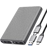 ORICO Dual M.2 NVMe SATA SSD Enclosure, USB C to M2 Adapter for M Key PCIe & B+M Key 2230/2242/22...