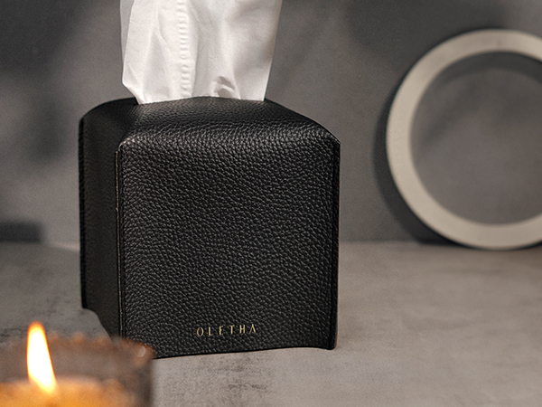 black tissue box cover