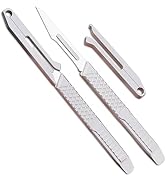 ainhue A45 Pocket Scalpel Utility Knife, 10pcs #11 Blades, 4.5 inch Grenade Grip TC4 Titanium Pry...