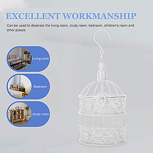 White Square Metal Birdcage Lantern