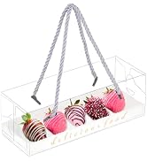 ISKYBOB 12Pcs Clear Cake Roll Boxes with Handle, 7.3x2.5 in Swiss Roll Packing Fathers Day Loaf P...