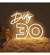 Dirty 30 Birthday Neon Sign for Her, Dirty Thirty 30th Birthday Decorations for Him, Good Neon Si...