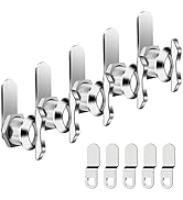 BEBOBLY 5/8 Inch Thumb Operated Offset Cam Lock, 5Pcs Keyless Compartment Lock for RV, Cabinet Ma...
