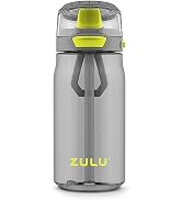 ZULU Kids Flex 16oz Tritan Plastic Water Bottle with Silicone Spout, Leak-Proof Locking Flip Lid ...