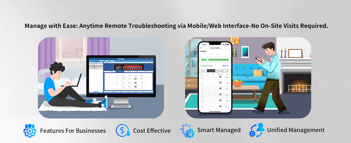 Smart Management poe switch 8 port