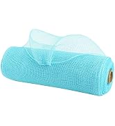 MEEDEE Light Blue Deco Mesh 10 Inch Rolls Deco Mesh Turquoise Basic Mesh Ribbon for Christmas Tre...