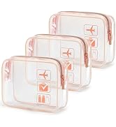 MODENGKONGJIAN TSA Approved Toiletry Bag, 3 Pcs Clear Toiletries Bags Quart Size Travel Makeup Co...