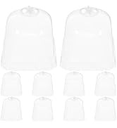 Mipcase 10pcs Plastic Cloche Dome for Plants Humidity Control Greenhouse Covers Reusable Bell Pla...