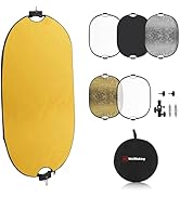 WELLMAKING 35''x47'' (90x120cm) Reflector Photography with Threaded Handle, Collapsible Light Ref...