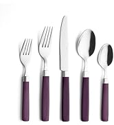 ANNOVA Stainless Steel Flatware/Cutlery Set - Color Handles - Dinner Forks, Salad Forks, Table Kn...