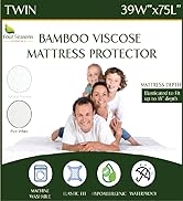 twin single bamboo mattress protector waterproof mattress pad cover 39x75 hypoallergenic