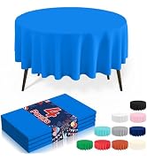 misaya 4 Packs Disposable Plastic Table Cloth, 84" Round Waterproof Tablecloth, Leakproof & Sturd...
