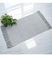 Eanpet Braided Rug Cotton Area Rug Pure Tassels Floor Rug Hand Woven Reversible Throw Rugs Door M...
