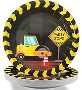 48 Pcs Construction Party Plates 7" Birthday Party Disposable Paper Dessert Plates Supplies Decor...