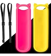(Pack of 2) Pink + Yellow Silicone Protective Soft Cases Covers for RC280 TCL ROKU TV Remote Cont...