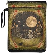 Dark Academia Gifts for Book Lovers - The Reader Skeleton & Floral Book Sleeve | Vintage Waterpro...