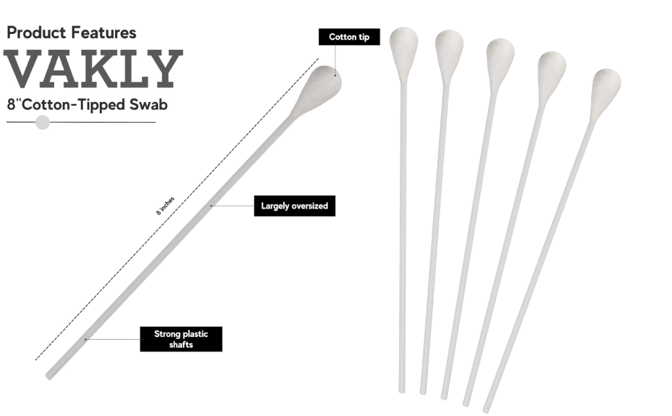 Cotton Swabs with Wooden Handles Cotton Tipped Applicator, Cleaning Oil Makeup Gun Applicators