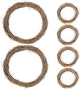 HAKACC 6 PCS Grapevine Wreaths, Wood Wreath, 12 Inch and 6 Inch Wreaths for Crafts Holiday Decora...