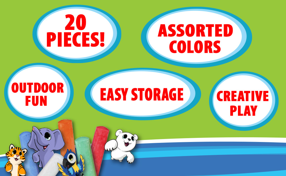 20 Pieces Chalk Assorted Colors Storage Bucket Outdoor Fun Creative Play