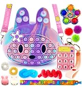 Exun Pop Crossbody Purse Bags Fidget Toy Pack, Bunny Shoulder Bag Mini Sensory Toys, 3 4 5 6 7 8 ...