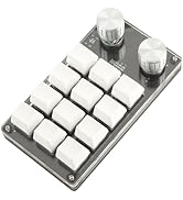 Dioche One Handed Macro Mechanical Keyboard Portable USB Mini 12 Key Multifunction DIY Programmab...