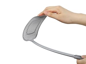 MR.SIGA Heavy Duty Long Handle Fly Swatter, Gray, 6 Pack