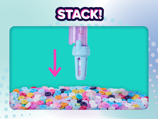 Stacking heishi beads with the special pen
