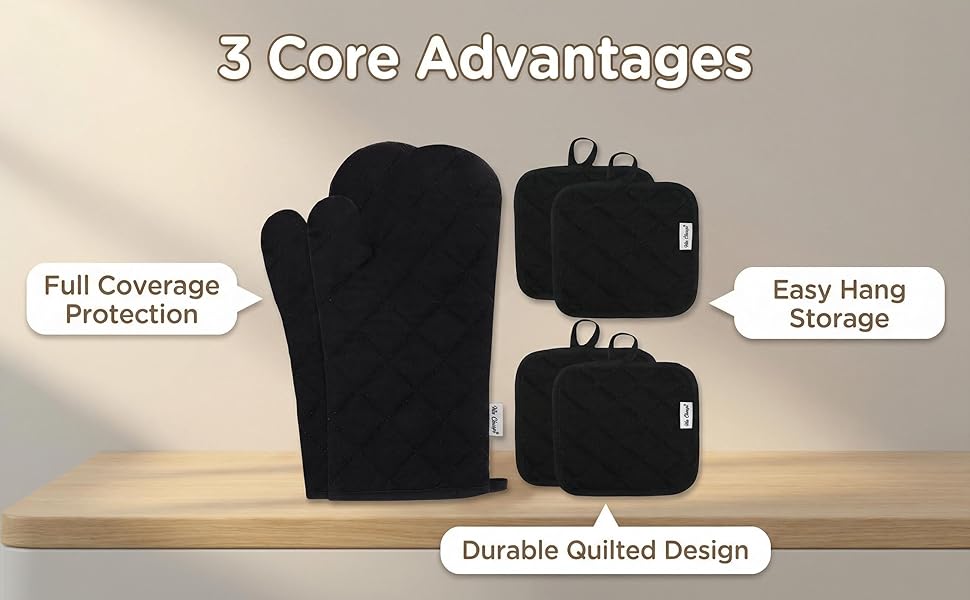 oven mitts and pot holders sets black 2