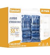 Large Storage Bags with Zipper Top, 5 Gallon Bags 18" x 24", Resealable Plastic Bag, Jumbo Freeze...