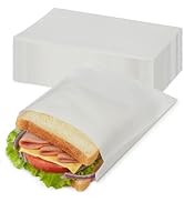 200 Pack White Paper Sandwich Bags with Seal Stickers, Grease Resistant Cookie Sleeves Pasrty Bag...