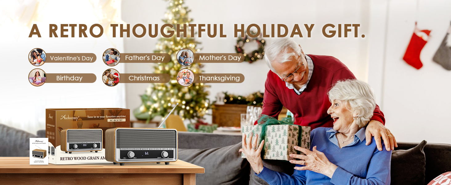 AM FM Radio Clock Radio Digital Radio Retro Bluetooth Speaker Radio FM Radio with Best Reception