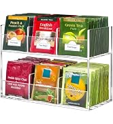 BEYGORM Acrylic Tea Bag Organizer for Tea Packets, No Assembly Required Display Holder for Counte...