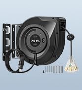 DEWENWILS 75FT Extension Cord Reel, 14/3C SJTOW Retractable Extension Cord Reel, Lighted Triple O...