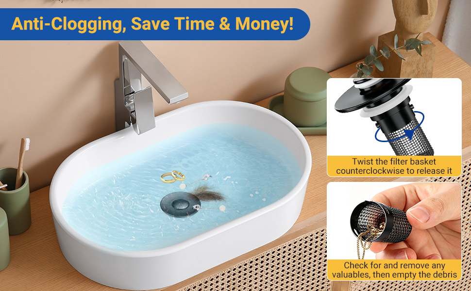 bathroom sink drain strainer