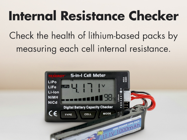 5-in-1 multi-cell battery pack health checker to check each cell's internal resistance