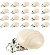 Demearly 20 Pack Wood Pacifier Clips DIY Toy Suspender Clip for Baby Pacifier Holder Straps Craft...