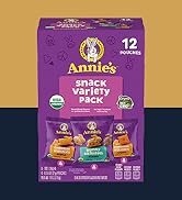 Annie's Organic Variety Pack, Cheddar Bunnies, Bunny Grahams and Cheddar Squares, 12 Pouches, 11 oz