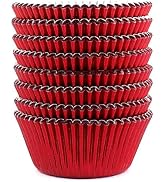 Eoonfirst Red Foil Cupcake Case Liners Valentine's Day Baking Muffin Paper Cups 200 Pcs
