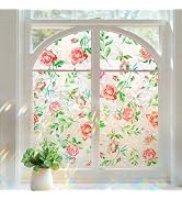 Coavas Window Privacy Film, Rainbow Stained Glass Decorative Window Clings, Anti-UV Heat Control ...